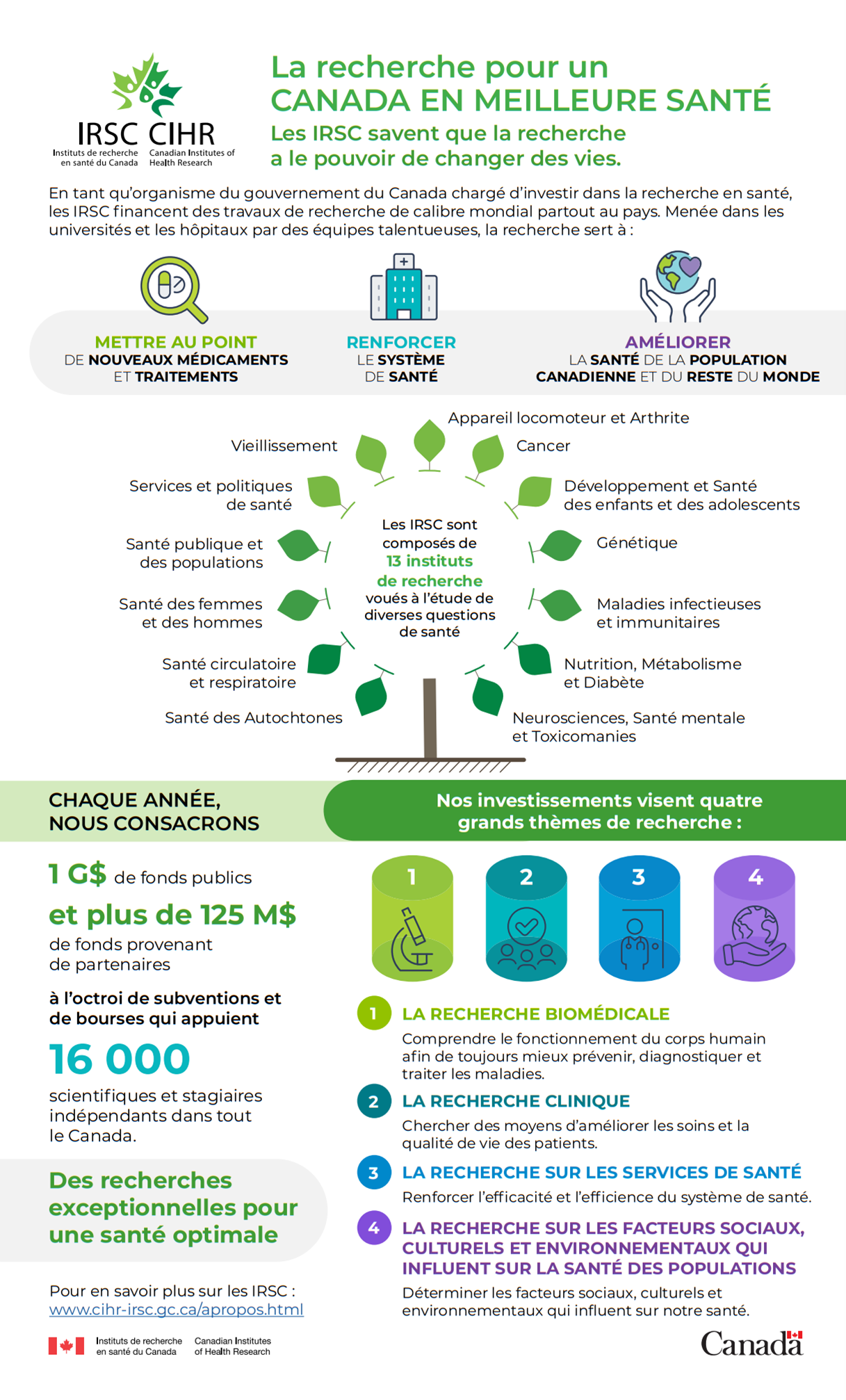 Infographie : La recherche pour un Canada en meilleure santé